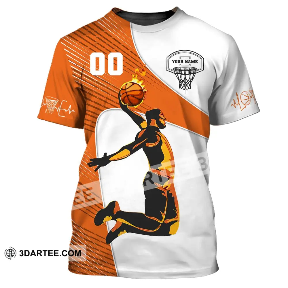 Man Shirt Custom Name And Number Basketball Fire Club T-Shirt / S