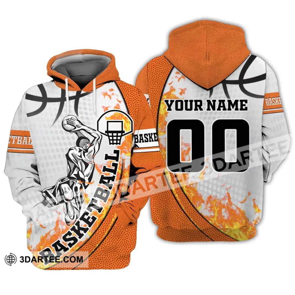 Man Shirt Custom Name And Number Basketball Hoodie T-Shirt Gift For Player Zipper / S