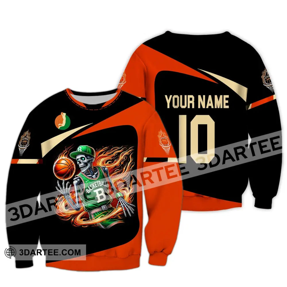 Man Shirt Custom Name And Number Basketball Polo Long Sleeve Club Uniform Lover Gift / S T-Shirt