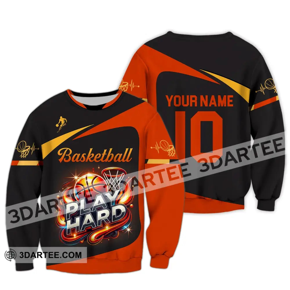 Man Shirt Custom Name And Number Basketball Polo Long Sleeve Club Uniform Lover Gift / S T-Shirt