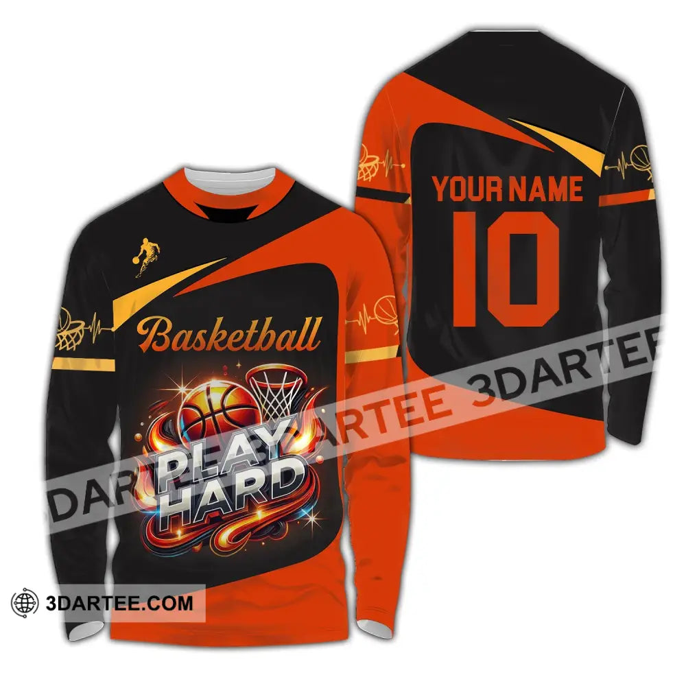 Man Shirt Custom Name And Number Basketball Polo Long Sleeve Club Uniform Lover Gift / S T-Shirt