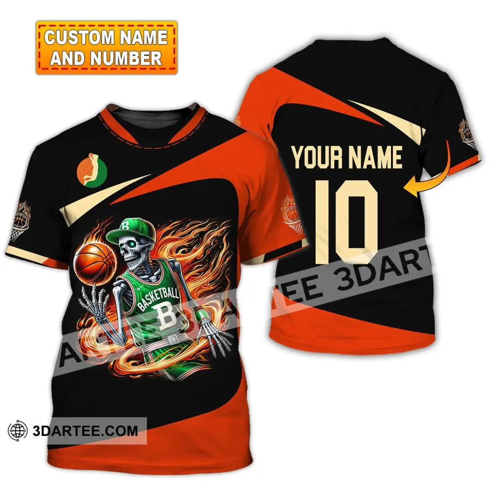 Man Shirt Custom Name And Number Basketball Polo Long Sleeve Club Uniform Lover Gift T-Shirt