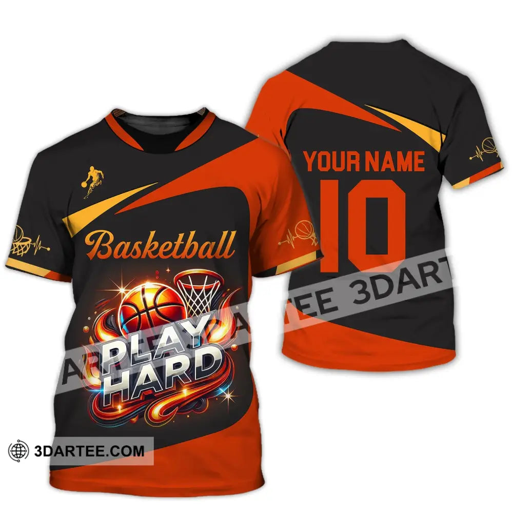 Man Shirt Custom Name And Number Basketball Polo Long Sleeve Club Uniform Lover Gift T-Shirt / S