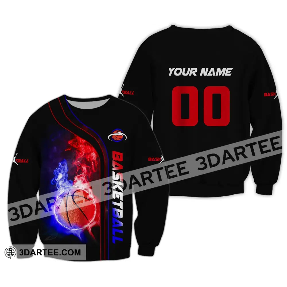 Man Shirt Custom Name And Number Basketball T-Shirt Gift For Player Long Sleeve / S