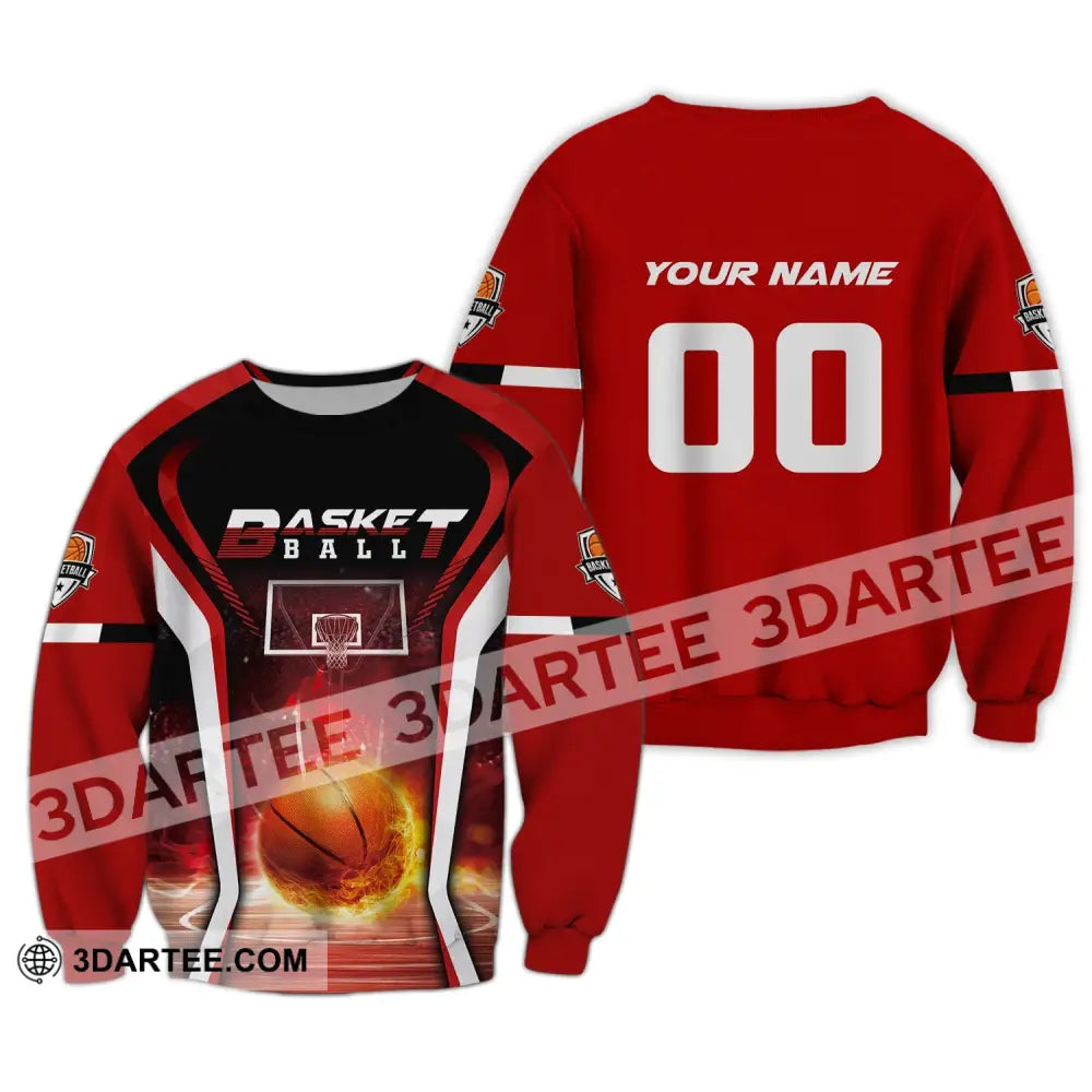 Man Shirt Custom Name And Number Basketball T-Shirt Gift For Player Long Sleeve / S