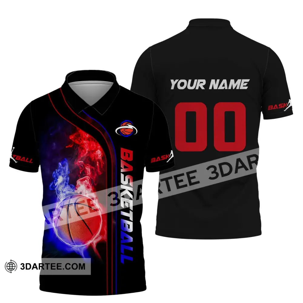 Man Shirt Custom Name And Number Basketball T-Shirt Gift For Player Polo / S