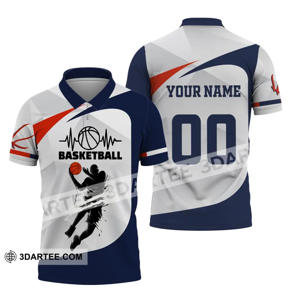 Man Shirt Custom Name And Number Basketball T-Shirt Gift For Player Zipper Hoodie / 5Xl