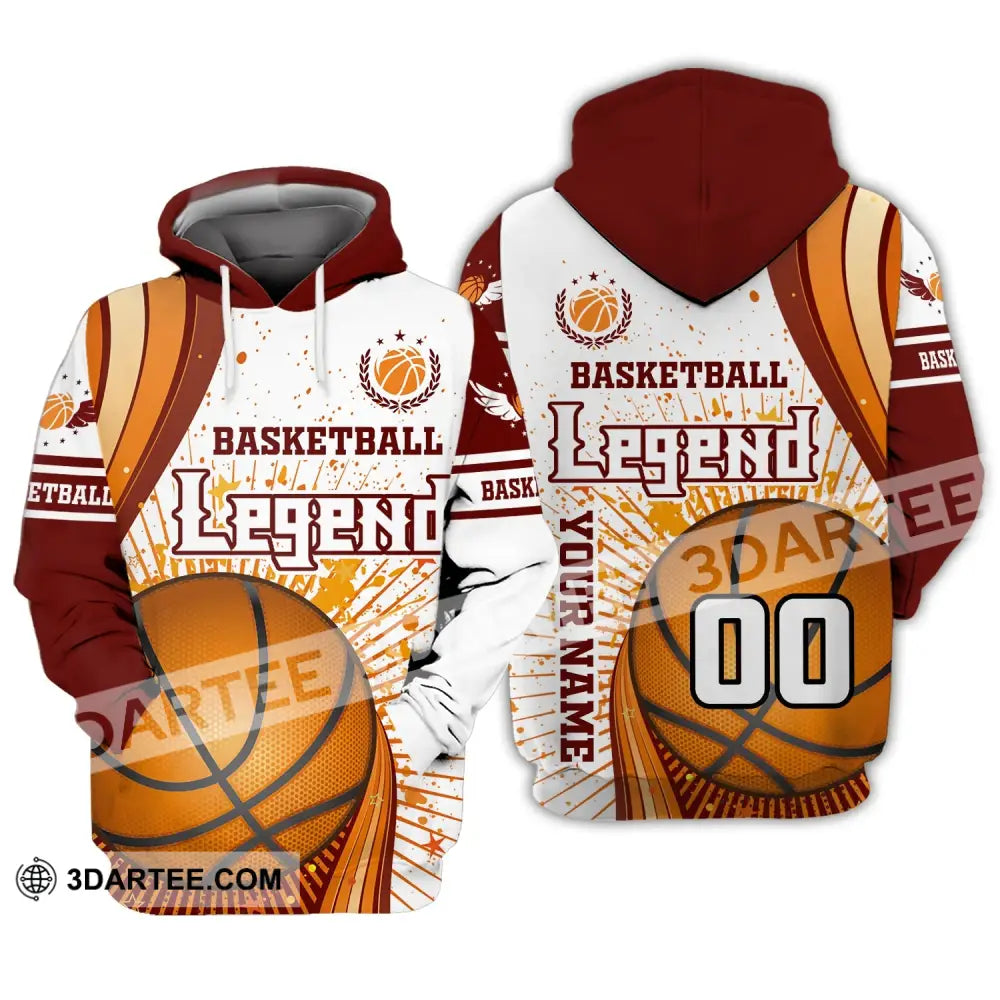 Man Shirt Custom Name And Number Basketball T-Shirt Legend Gift For Player Hoodie / S