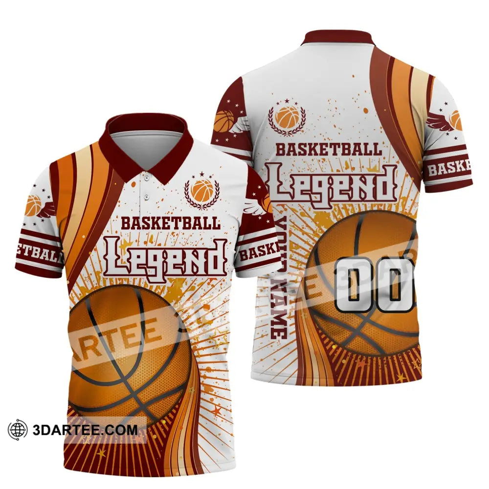 Man Shirt Custom Name And Number Basketball T-Shirt Legend Gift For Player Polo / S