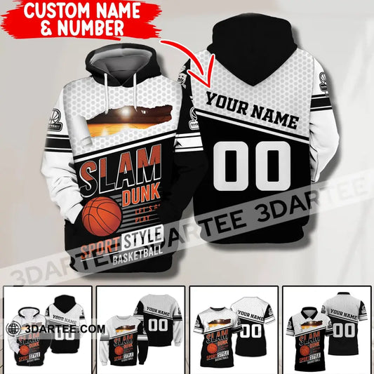 Man Shirt Custom Name And Number Basketball T-Shirt Slam Dunk Sport Style Gift For Player