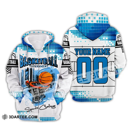 Man Shirt Custom Name And Number Basketball T-Shirt Sport Challenge Gift For Player Zipper Hoodie /