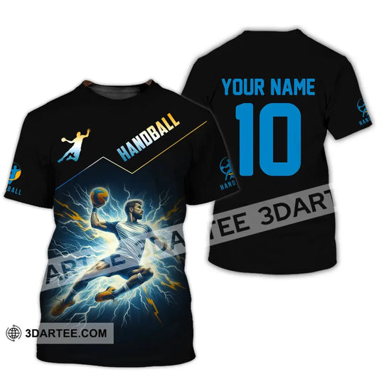 Man Shirt Custom Name And Number Handball Player Hoodie Polo Long Sleeve T-Shirt / S