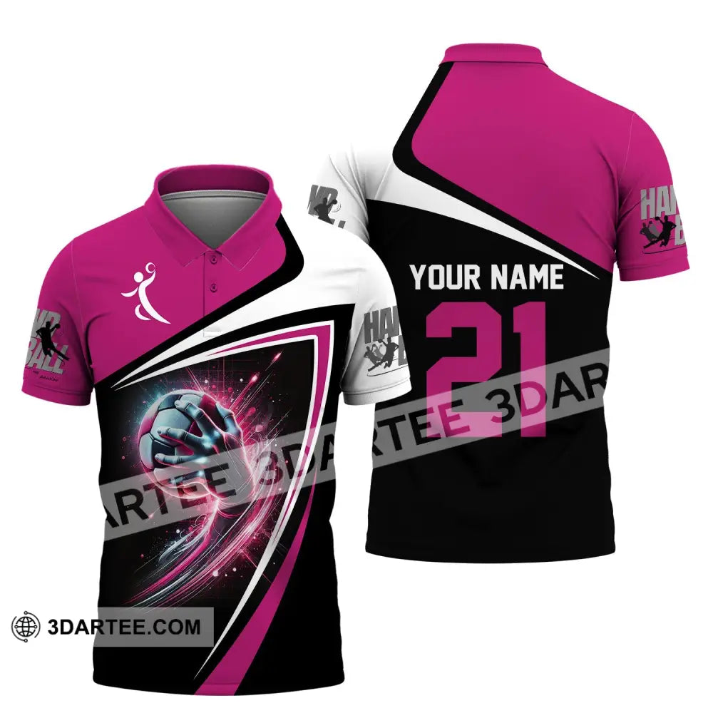 Man Shirt Custom Name And Number Handball Polo Long Sleeve Club Uniform Lover Gift / S T-Shirt