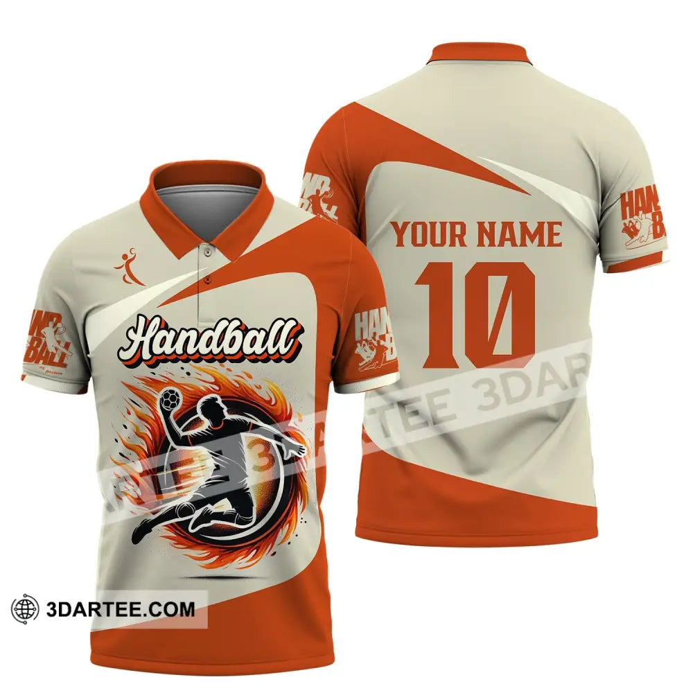 Man Shirt Custom Name And Number Handball Polo Long Sleeve Club Uniform Lover Gift / S T-Shirt