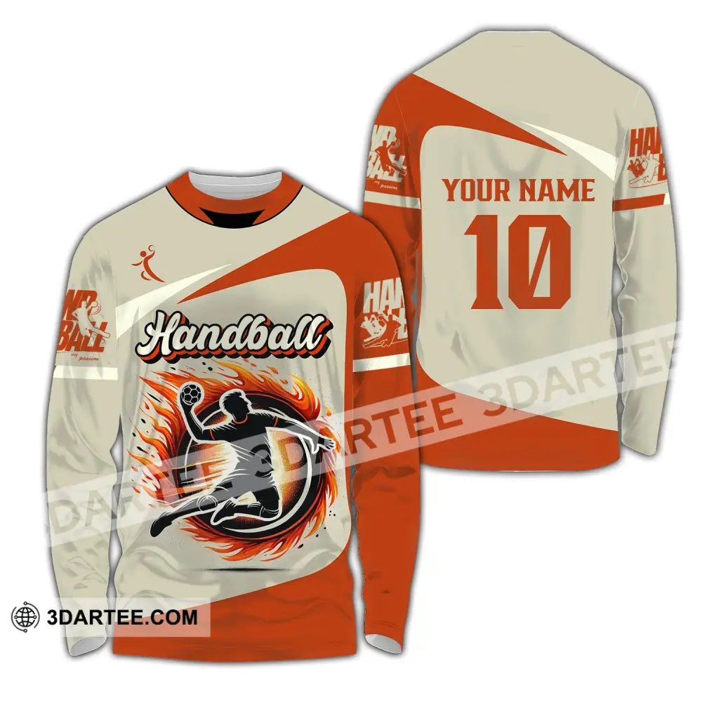 Man Shirt Custom Name And Number Handball Polo Long Sleeve Club Uniform Lover Gift / S T-Shirt