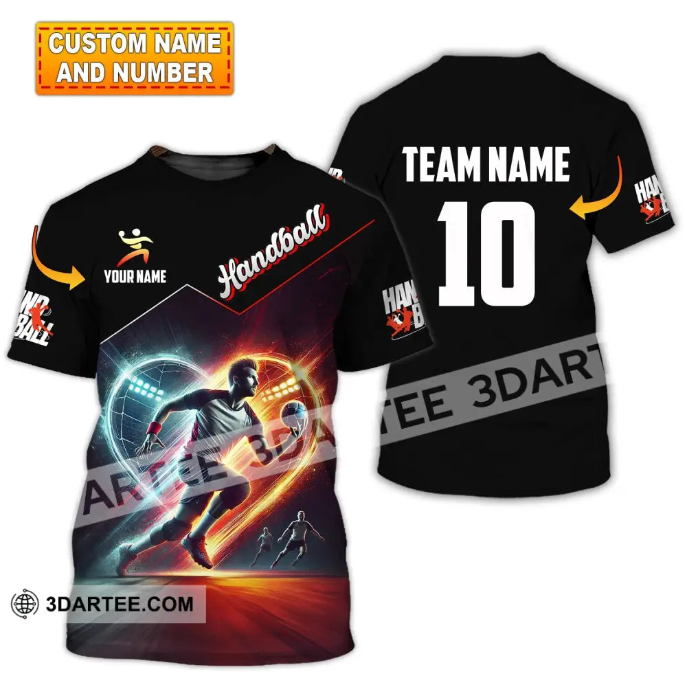 Man Shirt Custom Name And Number Handball Polo Long Sleeve Club Uniform Lover Gift T-Shirt