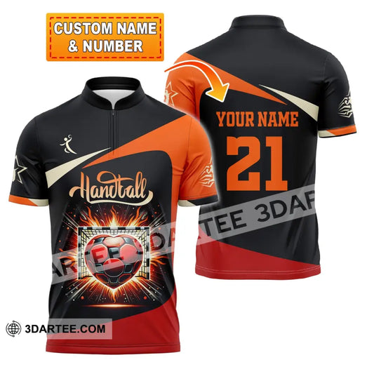 Man Shirt Custom Name And Number Handball Polo Long Sleeve Club Uniform Lover Gift T-Shirt