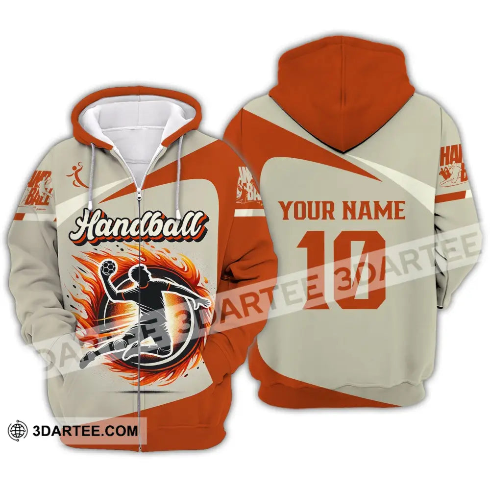 Man Shirt Custom Name And Number Handball Polo Long Sleeve Club Uniform Lover Gift Zipper Hoodie /