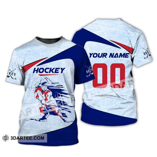 Man Shirt Custom Name And Number Hockey T-Shirt Ice Gift For Player / S