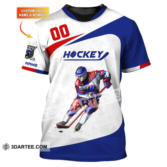 Man Shirt Custom Name And Number Hockey T-Shirt Polo Gift For Player