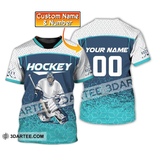 Man Shirt Custom Name And Number Ice Hockey T-Shirt Love Gift For Player