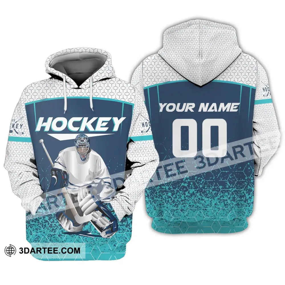 Man Shirt Custom Name And Number Ice Hockey T-Shirt Love Gift For Player Hoodie / S