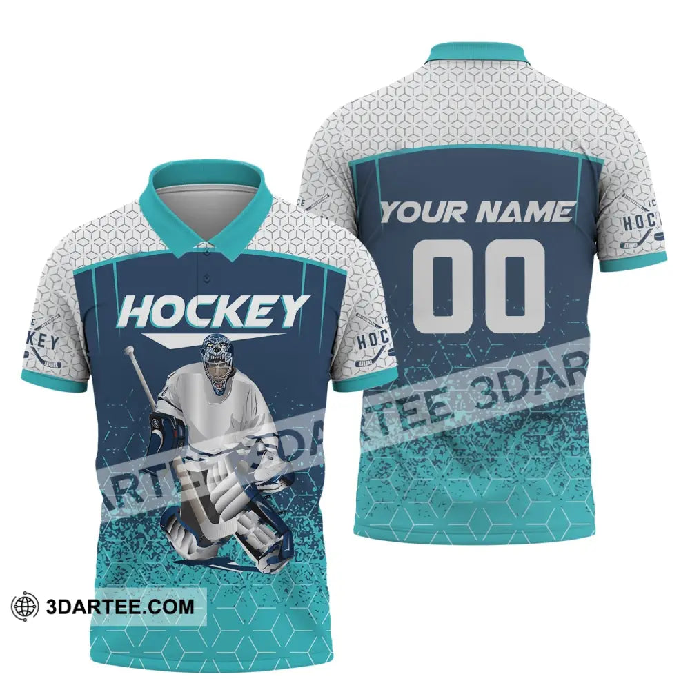 Man Shirt Custom Name And Number Ice Hockey T-Shirt Love Gift For Player Polo / S