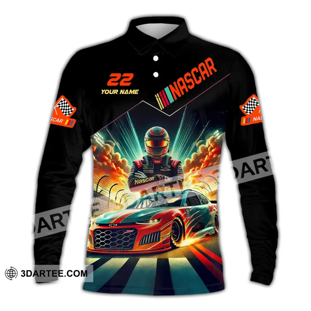 Man Shirt Custom Name And Number Nascar Hoodie Polo Long Sleeve / S T-Shirt