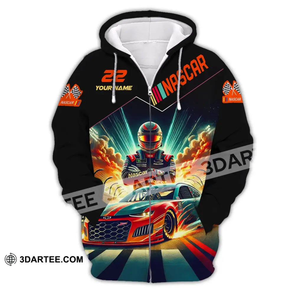 Man Shirt Custom Name And Number Nascar Hoodie Polo Long Sleeve Zipper / S T-Shirt