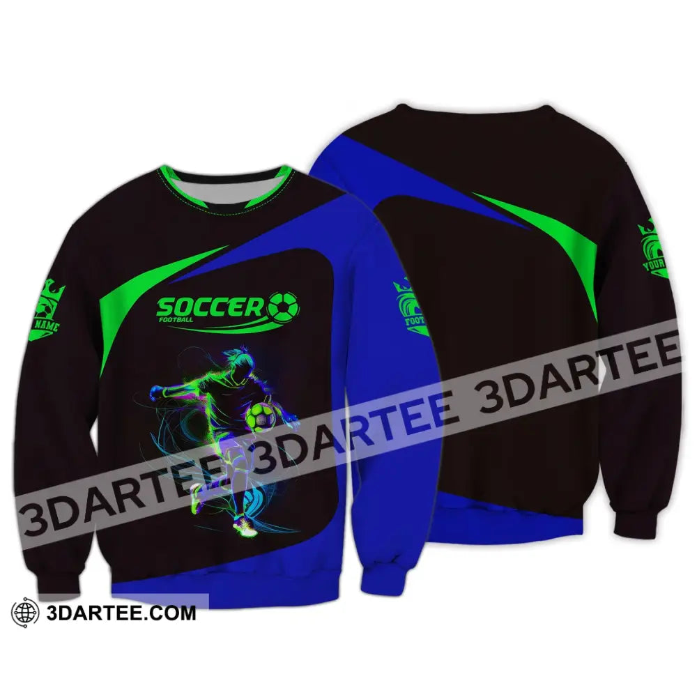 Man Shirt Custom Name And Number Soccer Gift For Lover Long Sleeve / S T-Shirt