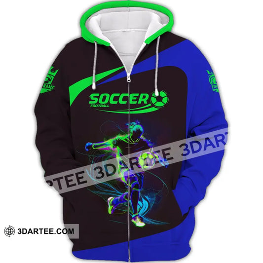 Man Shirt Custom Name And Number Soccer Gift For Lover Zipper Hoodie / S T-Shirt