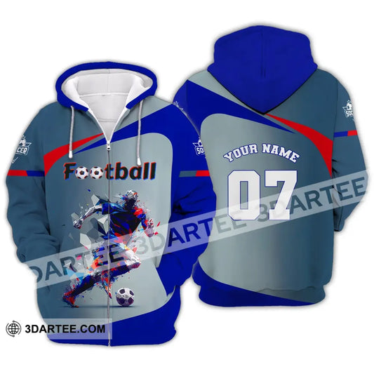 Man Shirt Custom Name And Number Soccer Gift For Lover Zipper Hoodie / S T-Shirt