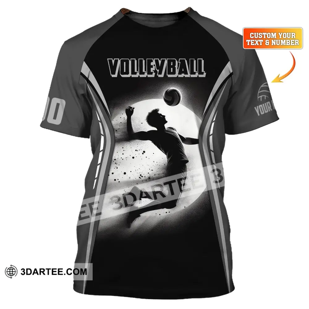 Man Shirt Custom Name And Number Volleyball T-Shirt For Team Gift Players