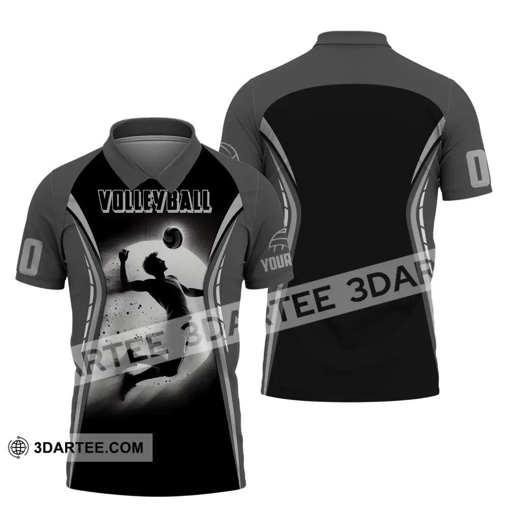 Man Shirt Custom Name And Number Volleyball T-Shirt For Team Gift Players Polo / S