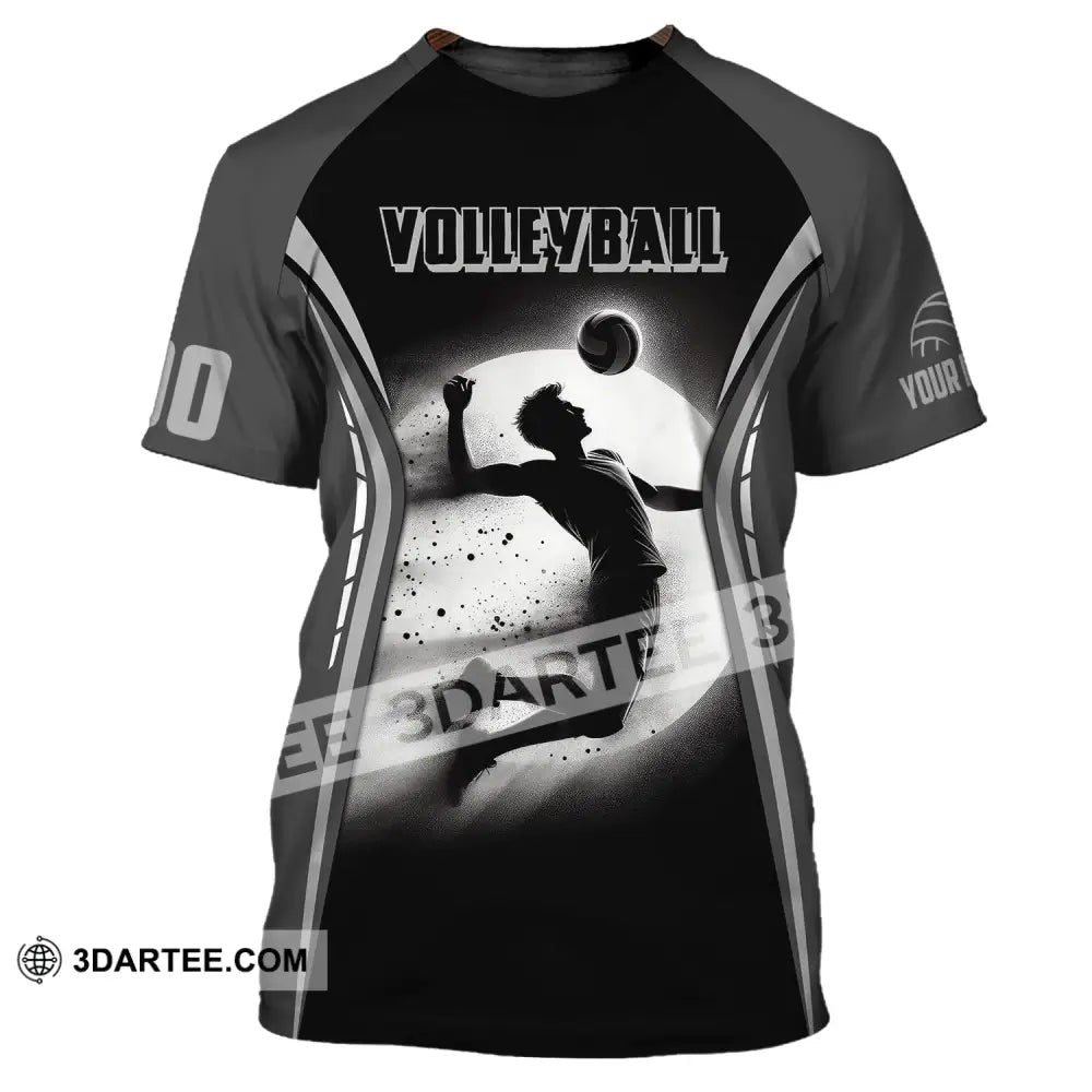 Man Shirt Custom Name And Number Volleyball T-Shirt For Team Gift Players / S