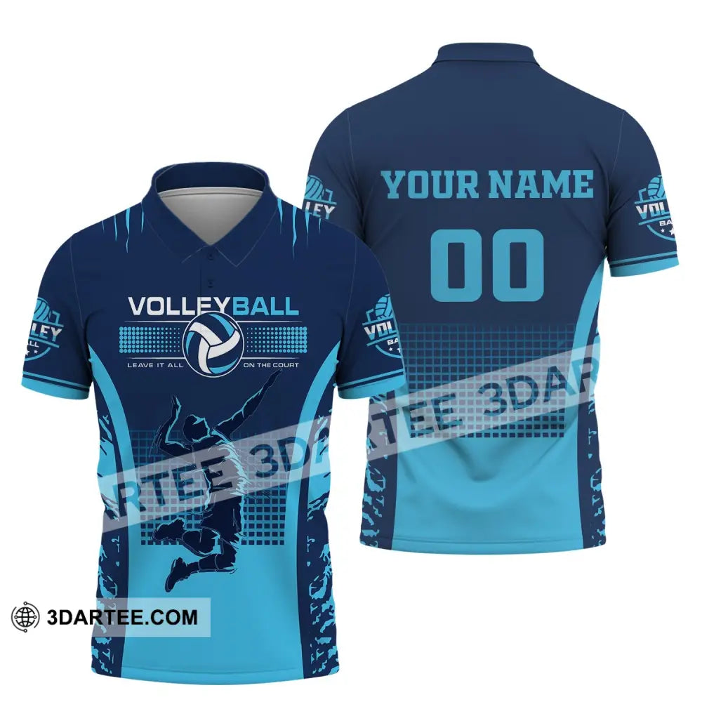 Man Shirt Custom Name And Number Volleyball T-Shirt Gift For Volleybal Player Polo / S