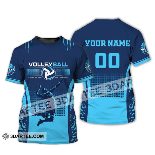 Man Shirt Custom Name And Number Volleyball T-Shirt Gift For Volleybal Player / S