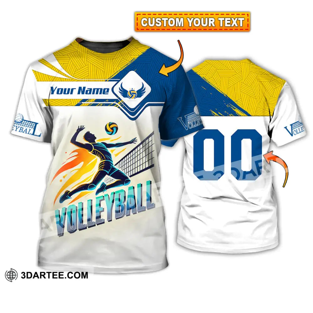 Man Shirt Custom Name And Number Volleyball T-Shirt Hoodie Long Sleeve Gift For Lovers T-Shirt