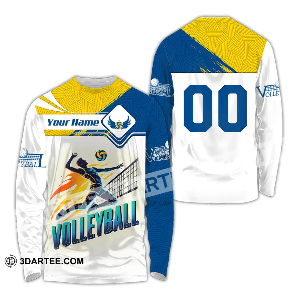 Man Shirt Custom Name And Number Volleyball T-Shirt Hoodie Long Sleeve Gift For Lovers / S T-Shirt