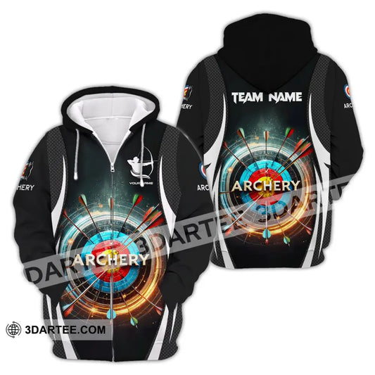 Man Shirt Custom Name And Team Archery Girl For Lovers Zipper Hoodie / S T-Shirt