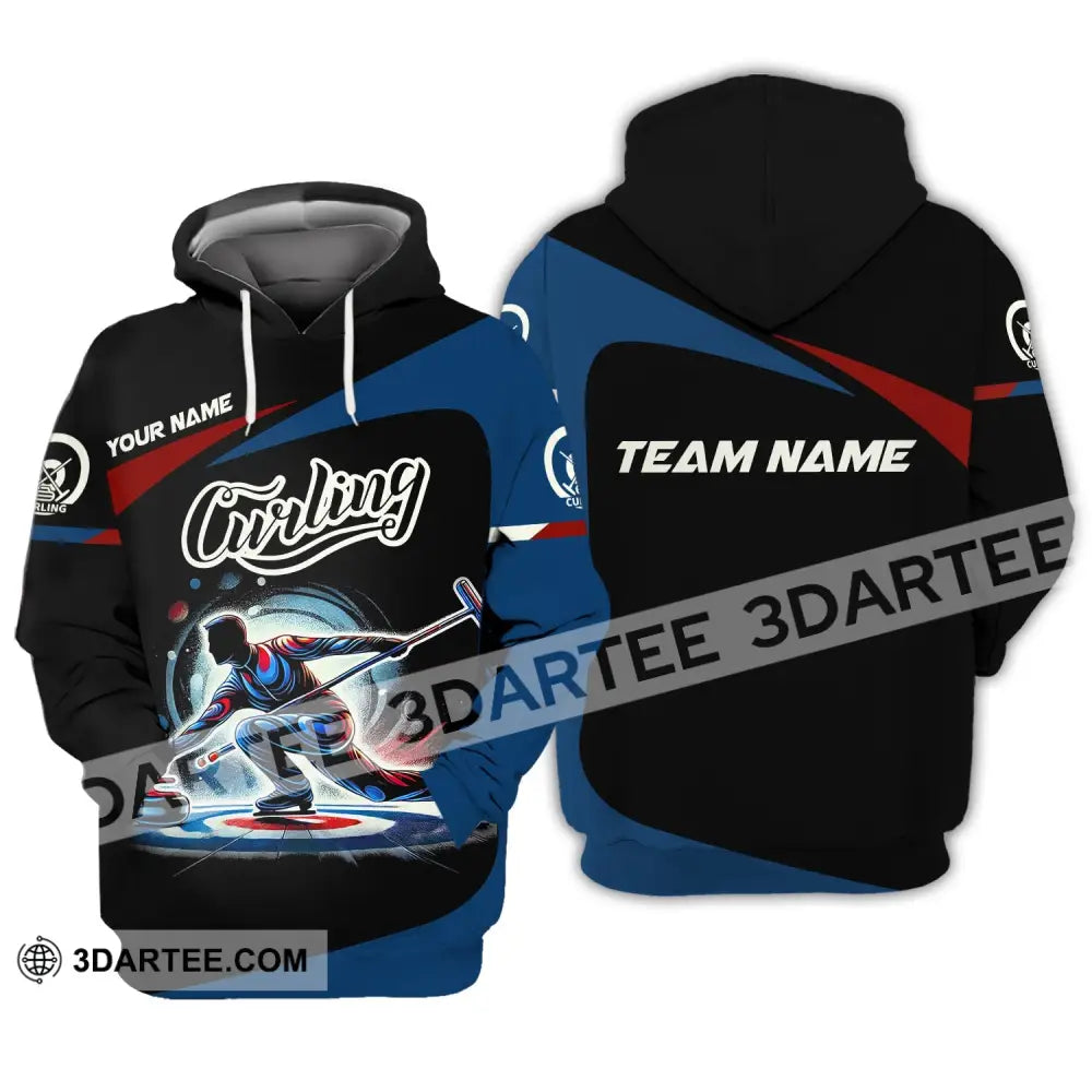 Man Shirt Custom Name And Team Curling Apparel Gift Hoodie / S T-Shirt