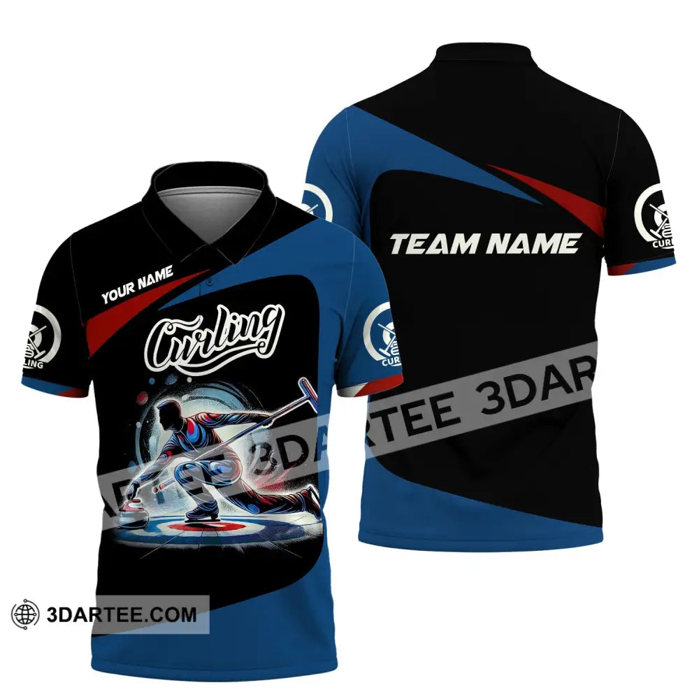 Man Shirt Custom Name And Team Curling Apparel Gift Polo / S T-Shirt