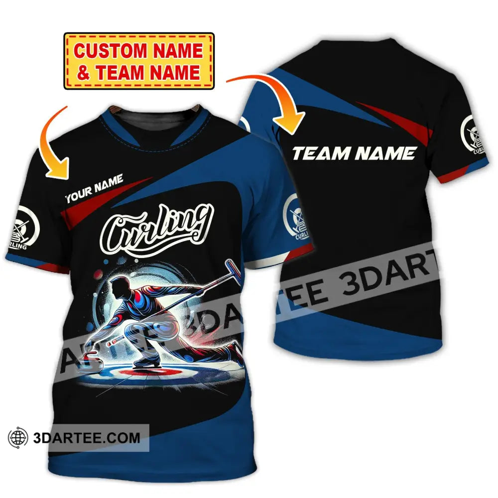 Man Shirt Custom Name And Team Curling Apparel Gift T-Shirt