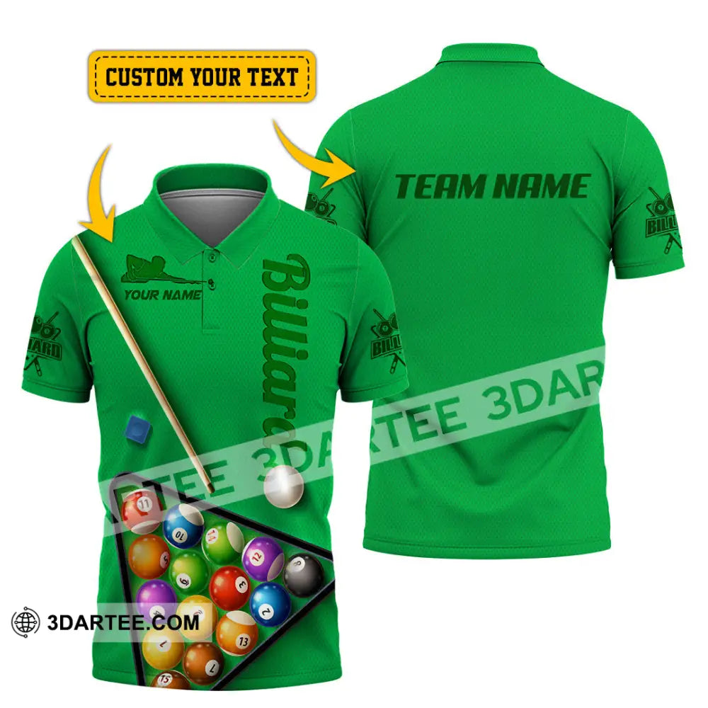 Man Shirt Custom Name And Team For Billiard Lover Hoodie Polo Long Sleeve T-Shirt