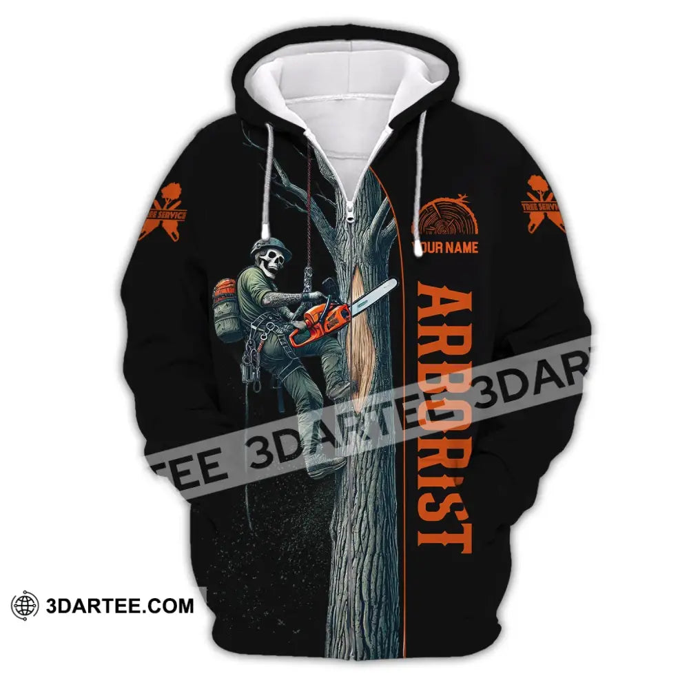 Man Shirt Custom Name Arborist T-Shirt Hoodie Long Sleeve Zipper / S T-Shirt