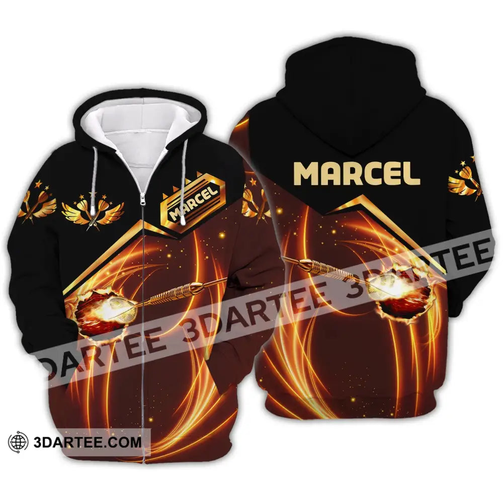 Man Shirt Custom Name Archery Polo Archer Hoodie Long Sleeve T-Shirt Gift For Lovers Zipper / S