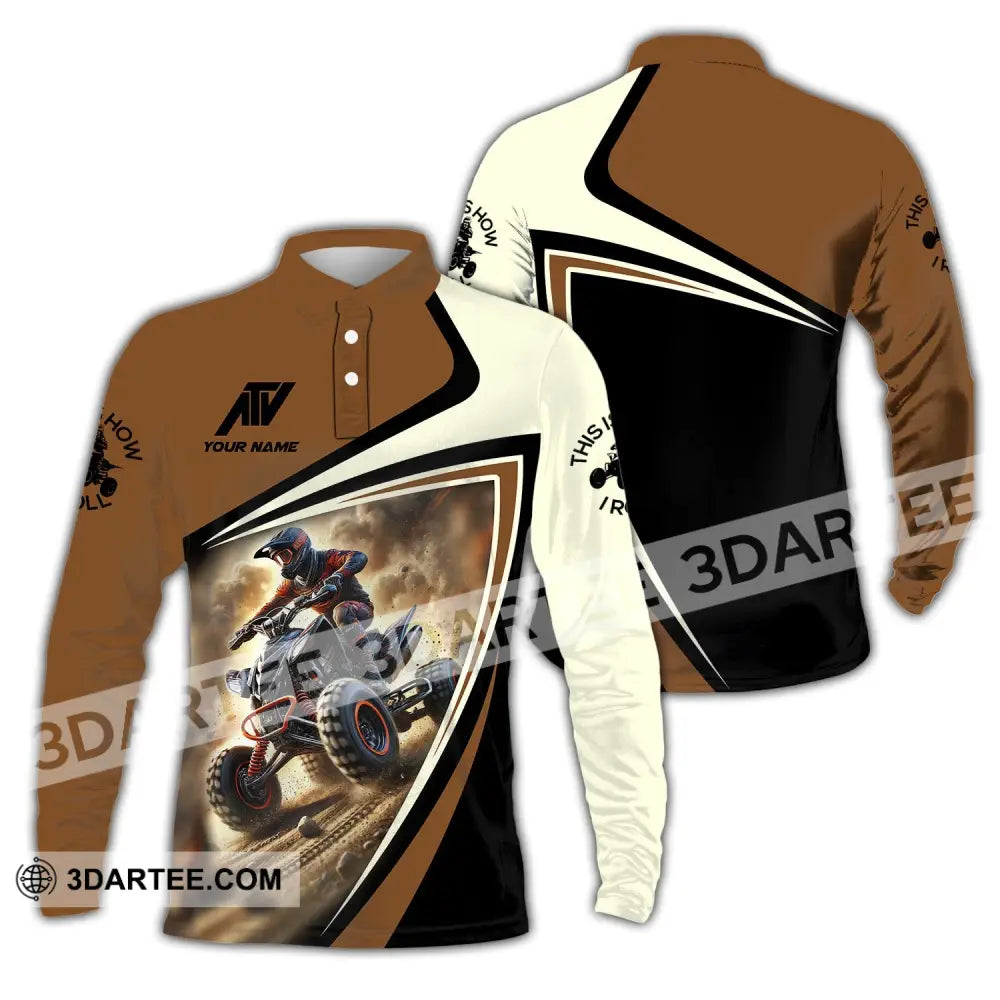 Man Shirt Custom Name Atv All Terrain Vehicle Hoodie Polo Long Sleeve / S T-Shirt