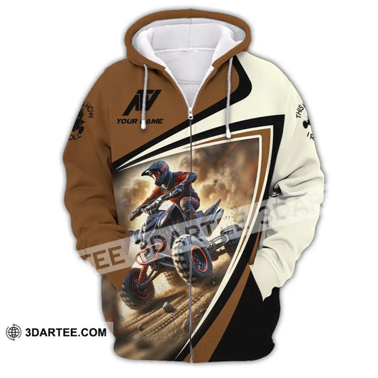 Man Shirt Custom Name Atv All Terrain Vehicle Hoodie Polo Long Sleeve Zipper / S T-Shirt