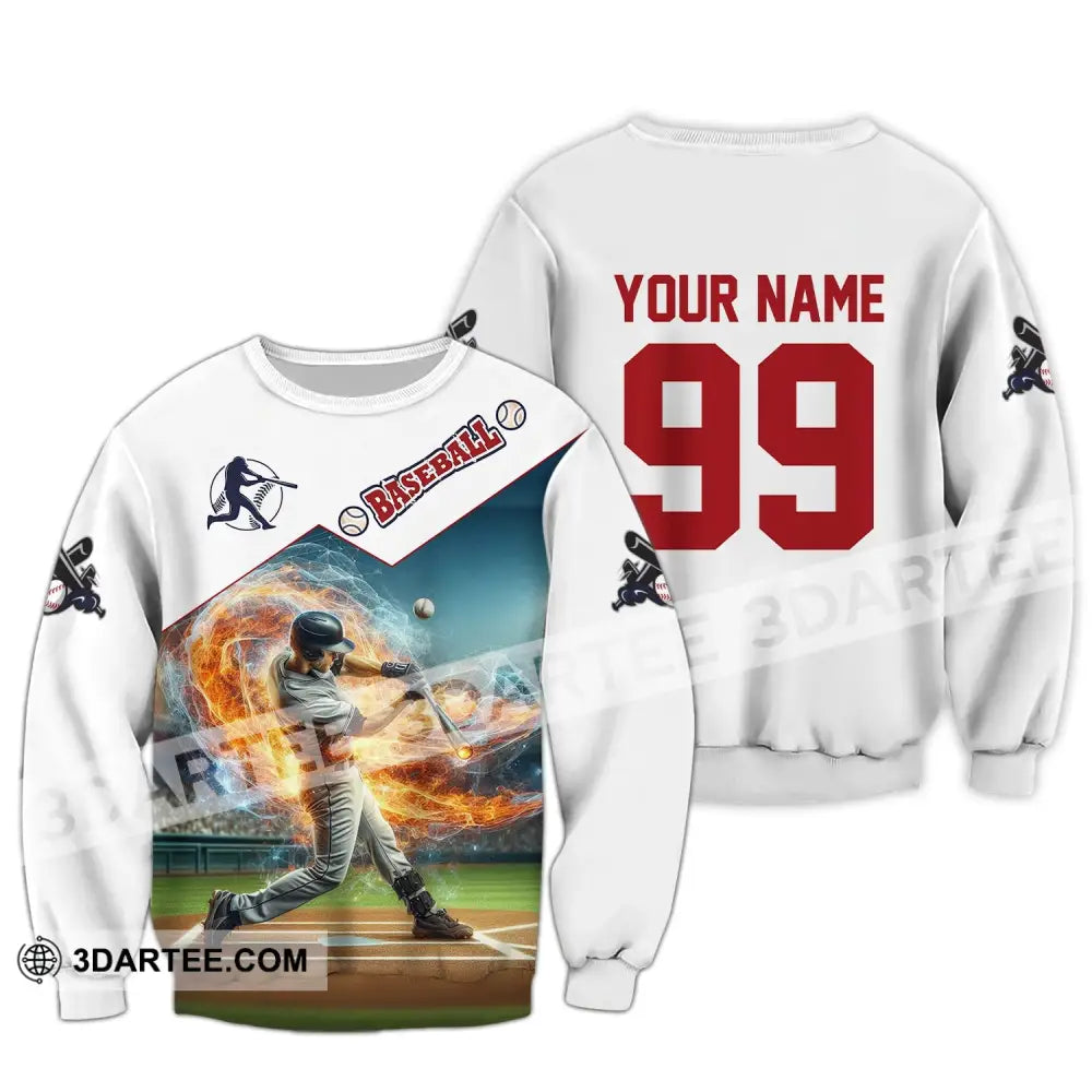 Man Shirt Custom Name Baseball Polo T-Shirt Hoodie Long Sleeve / S