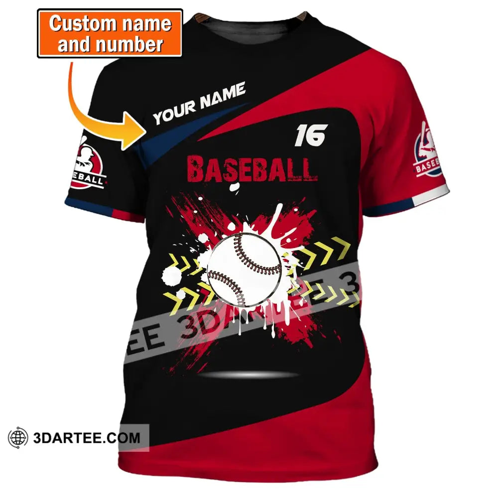 Man Shirt Custom Name Baseball T-Shirt Gift For Player